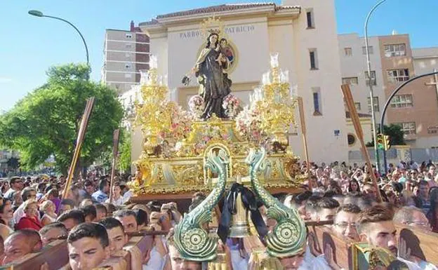 Procesión de la Virgen del Carmen en Huelin. 