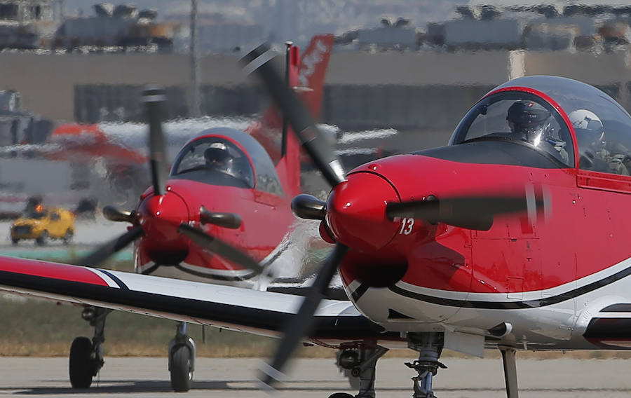 Llegada de las aeronaves para el Torre del Mar Airshow 2018 a la Base Aérea de Málaga. 