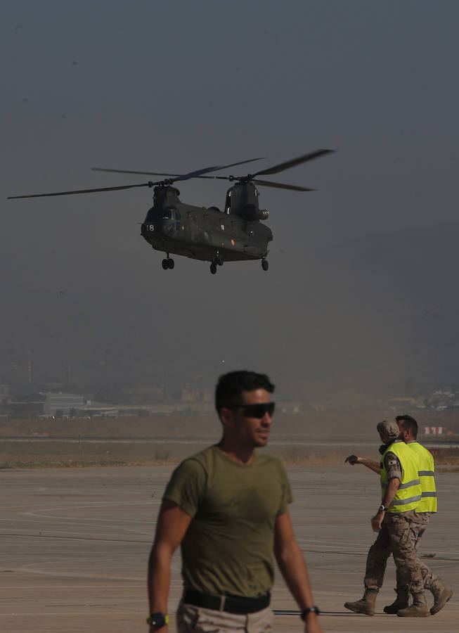 Llegada de las aeronaves para el Torre del Mar Airshow 2018 a la Base Aérea de Málaga. 