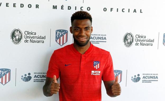 Thomas Lemar, a su llegada al reconocimiento médico. 