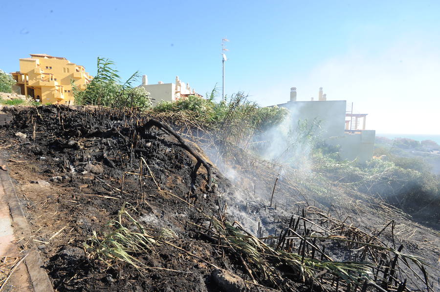 Unos 47 bomberos forestales, dos técnicos de operaciones, una brica, dos autobombas, dos agentes de medio ambiente y dos helicópteros han trabajado en la extinción del incendio que en Manilva obligó a desalojar a 400 personas.