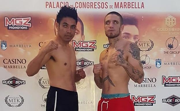 Navarrete y Lejarraga, ayer en el pesaje en el Casino de Marbella. 