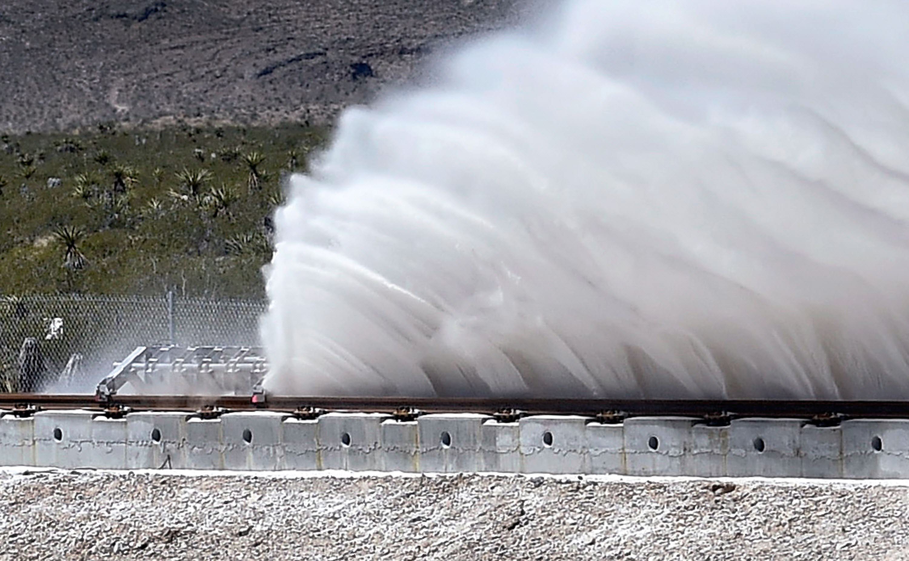 Primera prueba del transporte supersónico "HyperloopOne" en Las Vegas, EEUU, en 2016