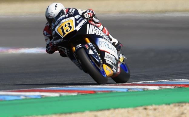 Romano Fenati durante el GP de la República Checa de Moto 2