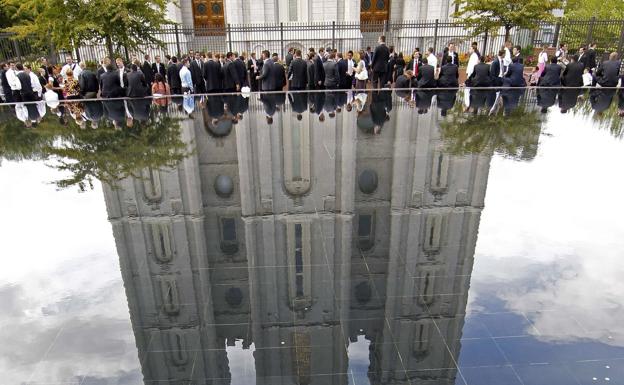 Un templo mormón en Salt Lake City.
