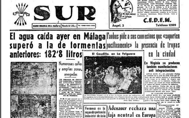 27 de septiembre de 1957: Así fue el día más lluvioso de la historia en Málaga