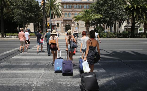 Turistas en el Centro de Málaga.