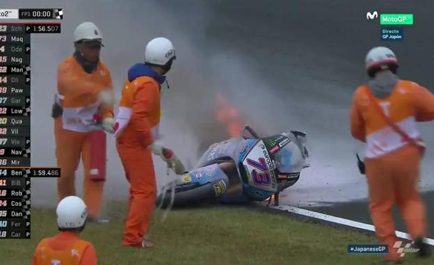 Espeluznante caída de Álex Márquez en el circuito de Motegi