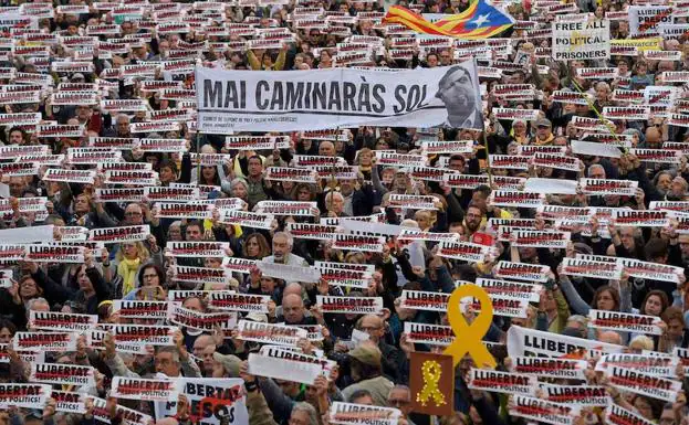 Manifestación en Barcelona en apoyo de los políticos presos el pasado 2 de mayo.