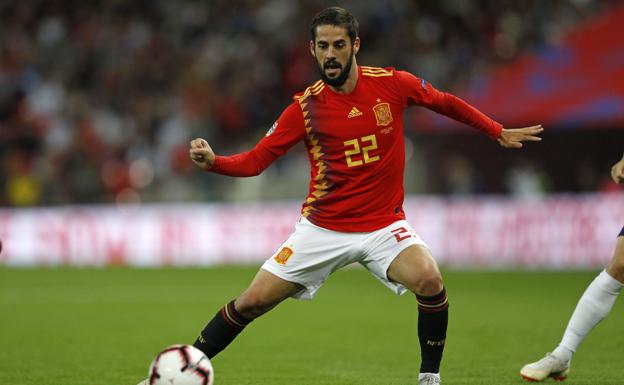 Isco, durante el Inglaterra-España en Wembley.