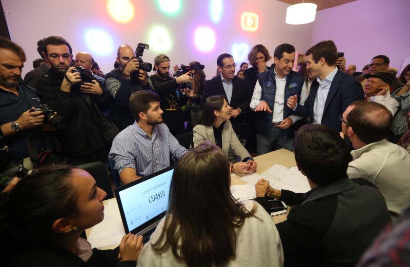 Pablo Casado y Juanma Moreno eligieron Málaga para sus primeros actos electorales