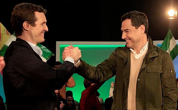 Pablo Casado y Juanma Moreno, hoy en Algeciras.