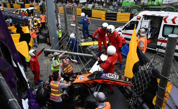 El coche de Sophia Floersch, tras el accidente.