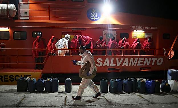 Llegada de migrantes la pasada noche