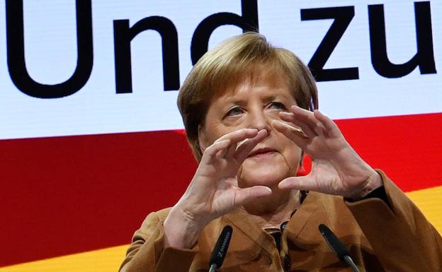 Merkel inauguró este jueves el congreso de la CDU.
