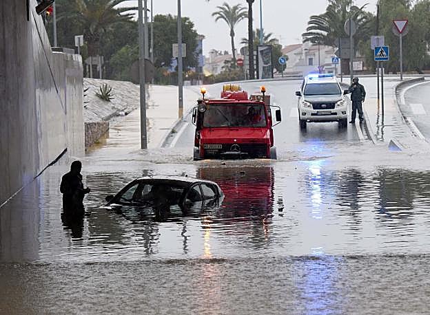 Inundación en uno de los túneles del término municipal en diciembre de 2016.