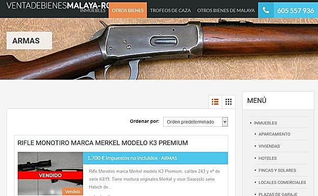 La Sala de 'Malaya' autoriza la venta de un rifle de Roca por 1.100 euros