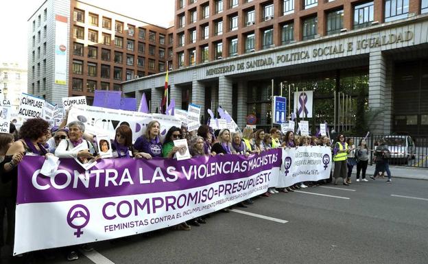 Manifestación en Madrid contra la violencia machista. 