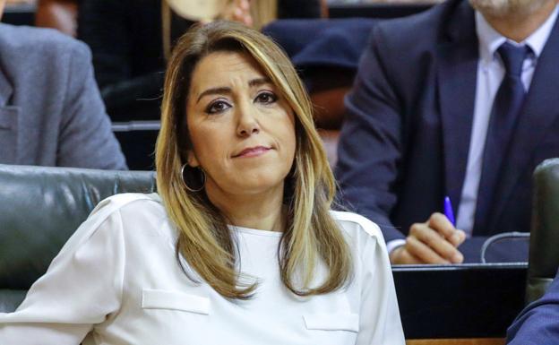 Susana Díaz, en una imagen de archivo durante la sesión constitutiva del Parlamento andaluz.