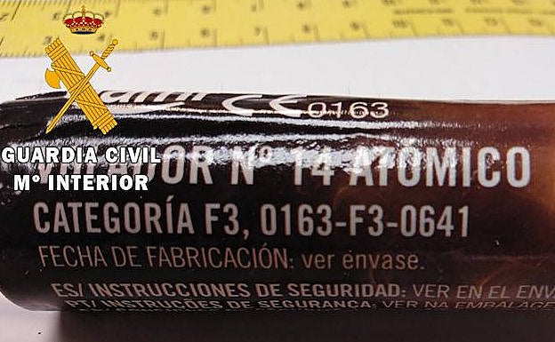 Detalle del cohete que ha herido gravemente al niño 