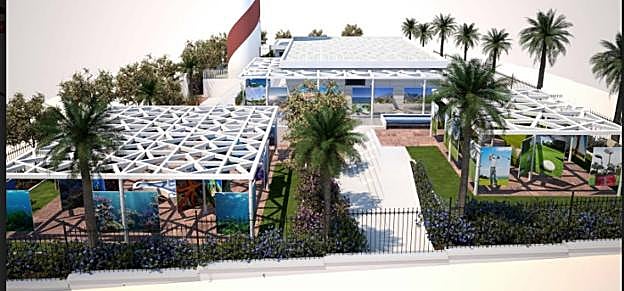 Recreación de la vista general de los espacios anexos al Faro que se van reformar.