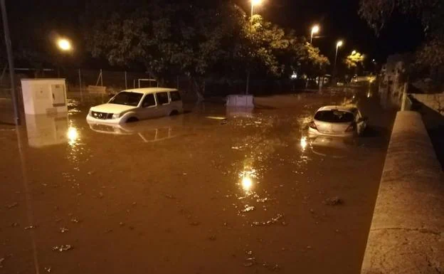 Calles inundadas en El Trapiche. 
