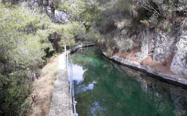 Imagen de la acequia donde estaba la mujer este viernes