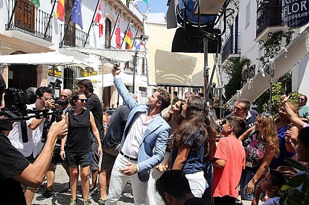 Grabación del vídeo musical del tema 'Perdón' de David Bisbal, el pasado agosto en el Caso Antiguo Marbella.