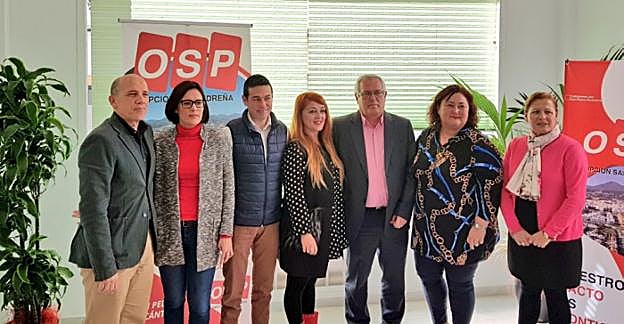 Los integrantes de los siete primeros puestos de la candidatura de OSP a las municipales. 