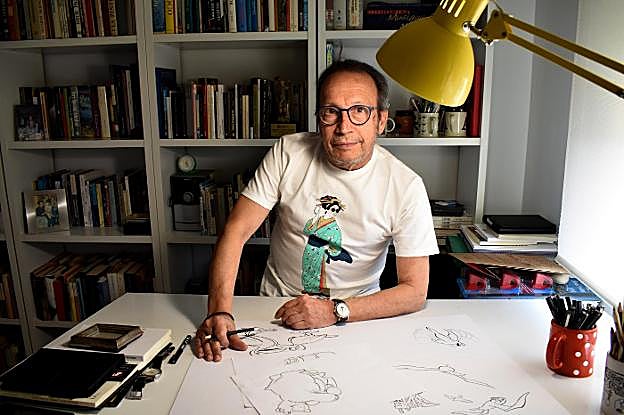 Agustín Casado en su estudio este pasado sábado. :