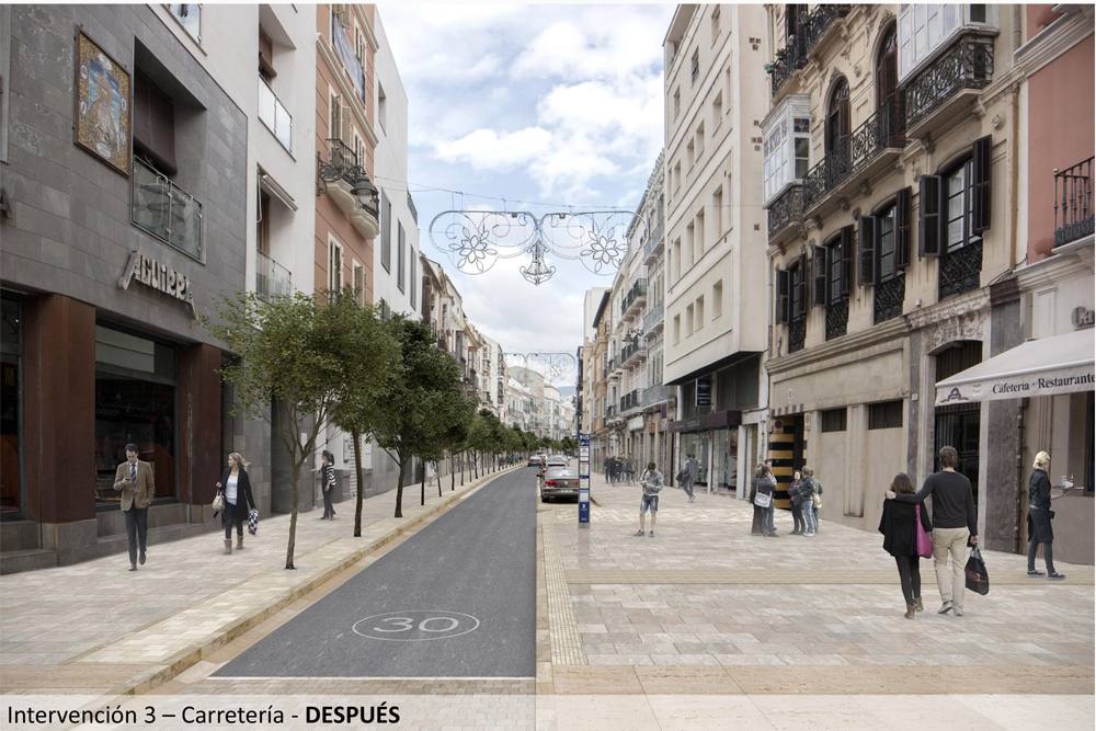 Recreaciones de cómo quedará la renovación de zonas de Carretería y Álamos, así como el entorno del la plaza de San Francisco.