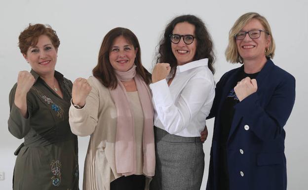 Irene Aroca, Laura García, Silvia Flores y Heathe Fraser