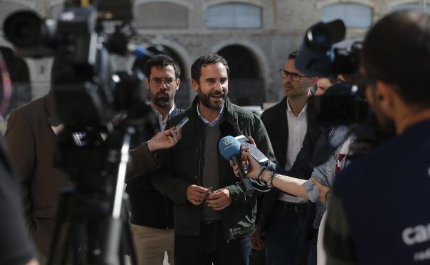 Pérez, esta mañana, en el distrito de Cruz del Humilladero.