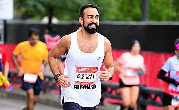 Ildefonso durante la maratón de Chicago en 2018» 