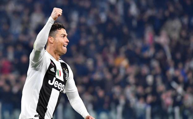 Cristiano Ronaldo celebra un gol de la Juventus en la Champions. 