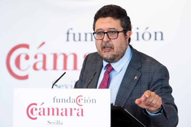 El presidente de Vox en el Parlamento de Andalucía, Francisco Serrano, ayer. :: raúl caro. efe