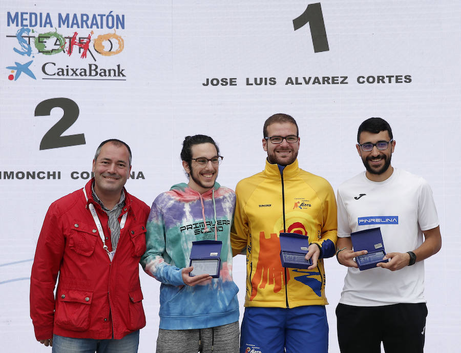 Podio de la categoría Promesa Masculina, en la que ganó José Luis Álvarez Cortés, seguido de Samuel Limonchi y Mariano Sánchez.