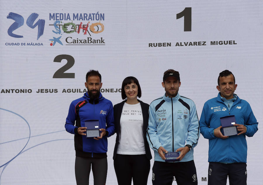 Podio Máster 35 masculino. Antonio Jesús Aguilar, Rubén Alvarez y Raúl Aragu