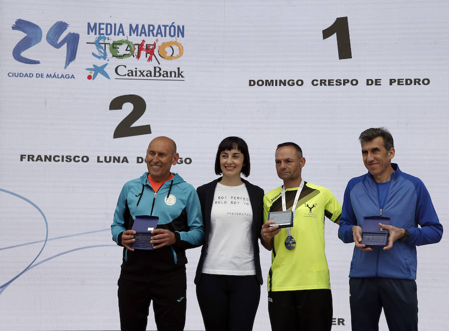 Francisco de Luna, Domingo Crespo de Pedro y José Bañasco, en el podio de Máster 55.