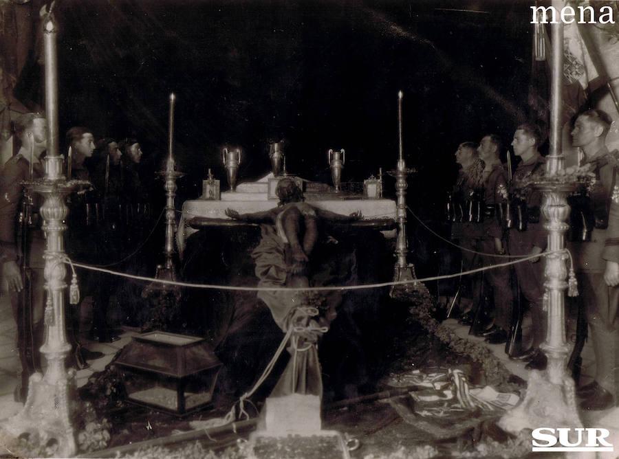 Fotos: Momentos históricos de la Congregación de Mena: el Cristo de la Buena Muerte, la Soledad Coronada y su nexo con La Legión