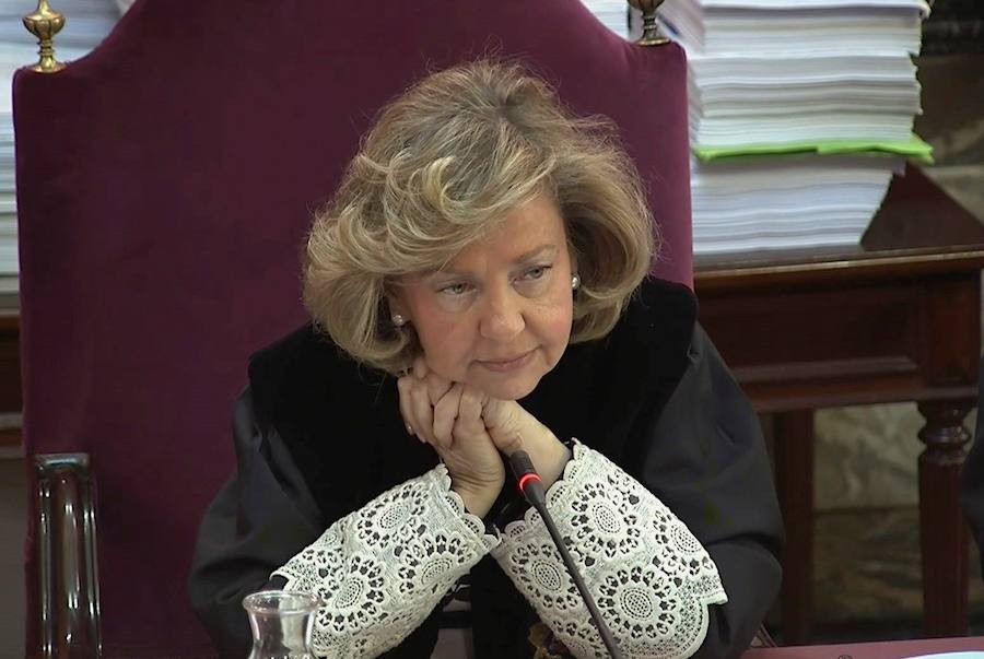 La fiscal Consuelo Madrigal, durante una de las sesiones del juicio del 'procés'.