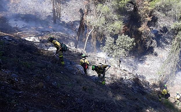 Imagen del trabajo de extinción.