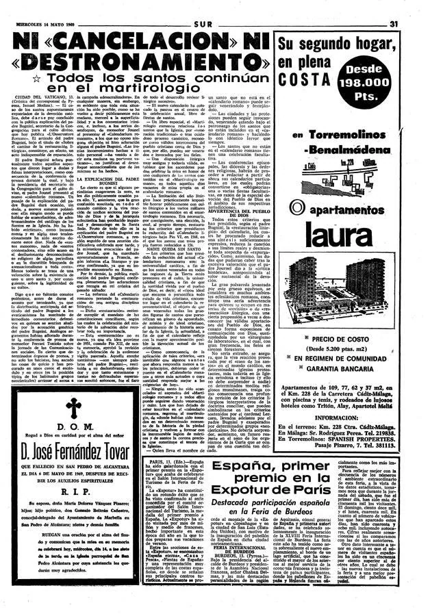 SUR hace 50 años | El periódico SUR del 14 de mayo de 1969