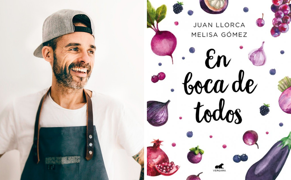 Izquierda: El chef español Juan Llorca. Derecha: La portada de su nuevo libro 'En boca de todos'.