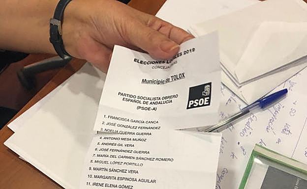 El PSOE pide a la Junta Electoral Central la validez del voto anulado en Tolox y que supondría el desempate electoral