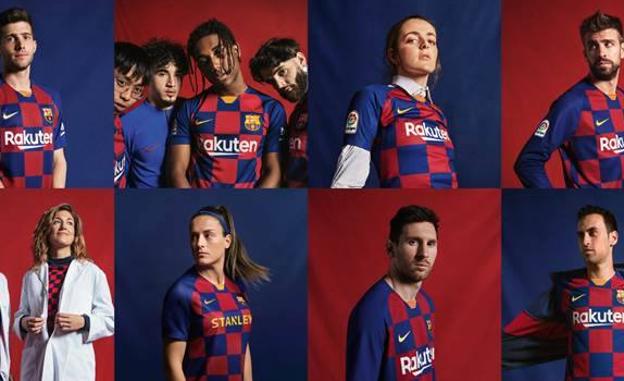 El Barça lanza su nueva camiseta, a cuadros en vez de a rayas