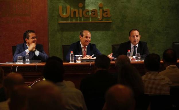 Sergio Corral, José Antonio Trujillo y Manuel Castillo presentaron ayer el libro. 