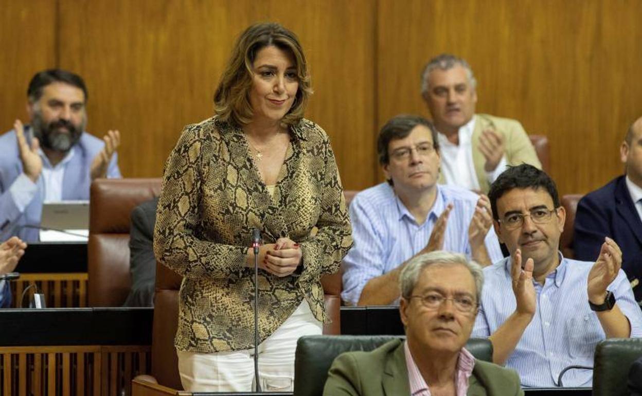 Susana Díaz, en la sesión de control. 