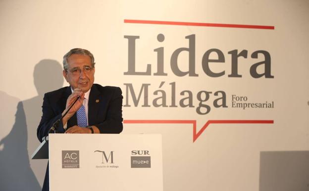 El rector, durante su intervención en el Foro Lidera Málaga.