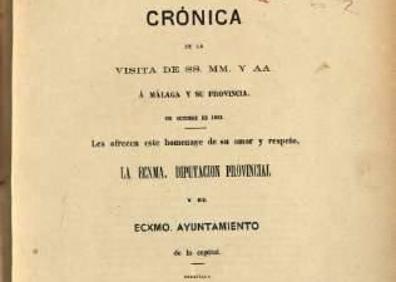 Imagen secundaria 1 - Pabellón Exposición Provincial de la Sociedad Económica (Francisco Mitjana). Abajo, documento de la Visita de Isabel II a Málaga y el arco de triunfo levantado en el límite de la provincia (Francisco Mitjana)